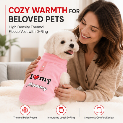 🔥50% OFF!! - JUST ￡8.99!!🐾Warm Pet Sweater with Leash Ring – “Love Dad & Mum” Design, Keep Your Pup Cosy & Stylish on Winter Walks ❄️