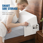🛏️ Triangular Headboard Wedge Pillow: Fills Bed Gap, Side Pocket, Washable Cover