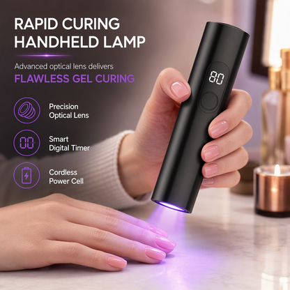 💅 Handheld UV Nail Lamp: Rapid Curing, Focused Beam, Rechargeable, Portable, for Gel Nails