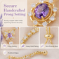 💜 Lavender Butterfly Jewelry Set: Purple Zircon, Prong-Set, Adjustable Ring
