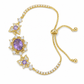 💜 Lavender Butterfly Jewelry Set: Purple Zircon, Prong-Set, Adjustable Ring