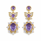 💜 Lavender Butterfly Jewelry Set: Purple Zircon, Prong-Set, Adjustable Ring