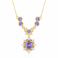 💜 Lavender Butterfly Jewelry Set: Purple Zircon, Prong-Set, Adjustable Ring