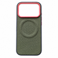 Magnetic Woven Texture Protective Phone Case with Gold Trim