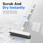 🧹 Upright Floor Scrub Brush: Built-In Spray, Squeegee, Long Handle, No Bending, Multi-Surface