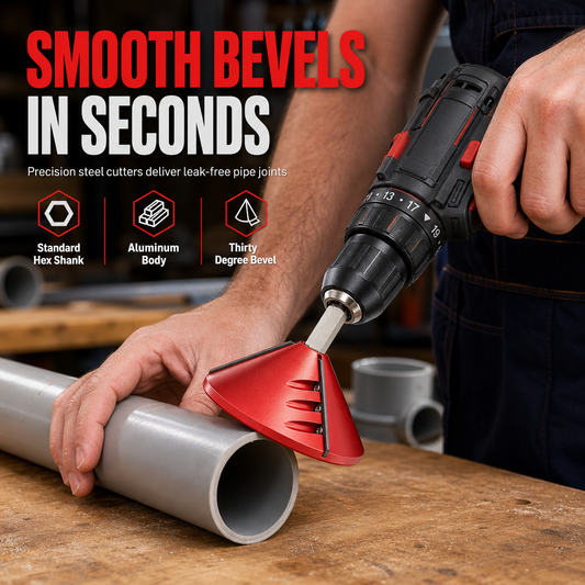 🔧 PVC Pipe Chamfer Tool: 30° Bevel, Deburring, Aluminum Alloy, Fits Standard Drills