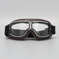 🏍️ Retro Motorcycle Goggles: Shatterproof Lenses, Soft Faux Leather Padding, Wind & Dust Protection, Vintage Chrome Frame