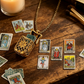 🔮 Tarot Medallion Necklace: 22 Mini Cards, Antique Bronze, Portable, Spiritual Gift