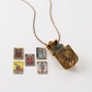🔮 Tarot Medallion Necklace: 22 Mini Cards, Antique Bronze, Portable, Spiritual Gift