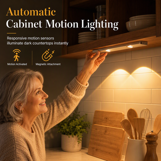 💡 Rechargeable Magnetic Motion Sensor Night Light: Cordless, Type-C Charging, 3 Color Temperatures, Stepless Dimming for Cabinet & Hallway