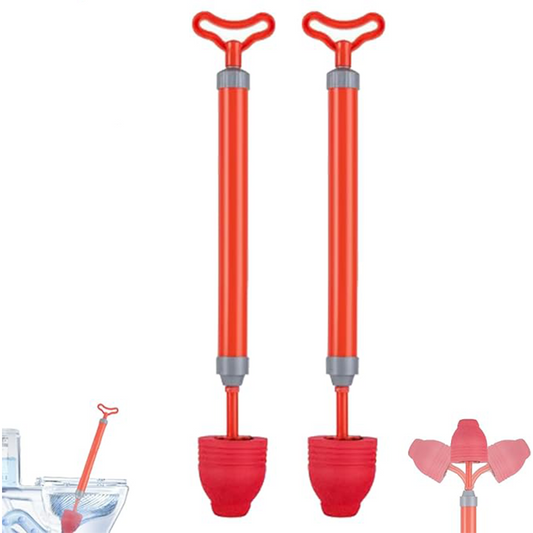 🔧 Manual Drain Plunger: Powerful Air Pressure, Flexible Seal, No Chemicals, for Toilet & Sink