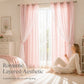 🪟 Double Layer Curtain: Blackout, Sheer Tulle & Solid Weave, Rod Sliding, 4 Sizes