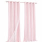 🪟 Double Layer Curtain: Blackout, Sheer Tulle & Solid Weave, Rod Sliding, 4 Sizes