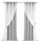 🪟 Double Layer Curtain: Blackout, Sheer Tulle & Solid Weave, Rod Sliding, 4 Sizes