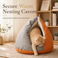 🐱 Semi-Enclosed Cat Cave Bed: Wrap-Around Warmth, High-Elastic PP Cotton, Cozy Shelter