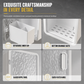 🛁 Wall-Mounted Bathroom Organizer: No-Drill, Glacier Texture, Drainage Slots, Makeup Storage