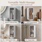 🛁 Wall-Mounted Bathroom Organizer: No-Drill, Glacier Texture, Drainage Slots, Makeup Storage