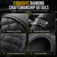 🚗 Rhinestone Steering Wheel Cover: Quilted PU Leather, Luminous, Luxury, Easy Fit