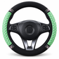 🚗 Rhinestone Steering Wheel Cover: Quilted PU Leather, Luminous, Luxury, Easy Fit