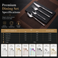 🍴 Stainless Steel Flatware Set: 304 Steel, 5 Finishes, 4/24 Pieces, Slim Profile