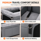 🐕 Secure Travel Pet Bed: Heavy-Duty Metal Frame, Waterproof Oxford, Safety Leash, for Car
