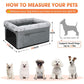 🐕 Secure Travel Pet Bed: Heavy-Duty Metal Frame, Waterproof Oxford, Safety Leash, for Car