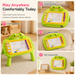 🎨 Kids Magnetic Drawing Board Table: 4-Color Screen, No Mess, Convertible, Safe Tether