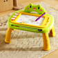 🎨 Kids Magnetic Drawing Board Table: 4-Color Screen, No Mess, Convertible, Safe Tether