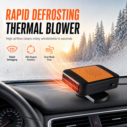 🚗 Portable Car Defroster: Rapid Defrost, 360° Rotation, Dual Modes, 12V, Flame Retardant