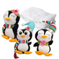 🐧 Penguin Banister Decor: LED Lights, Sliding Plush Trio, Festive Stair Decoration