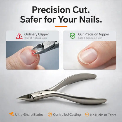 🦶 25° Angled Toenail Clipper Set: 8mm Wide Jaw, Ergonomic Grip, Safety Cap, for Thick Nails