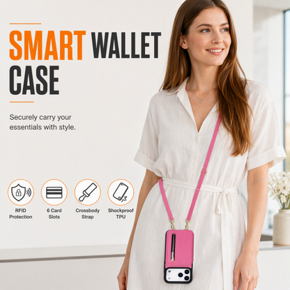 👜 Crossbody Wallet Phone Case: RFID Blocking, Kickstand, 360° Shockproof, PU Leather