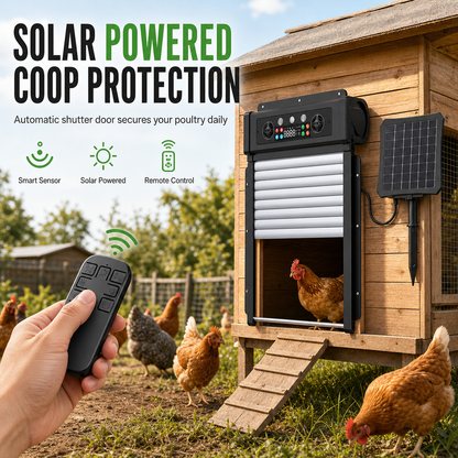 ☀️ Solar Automatic Chicken Coop Door: 4 Modes, Anti-Pinch Sensor, Weatherproof ABS