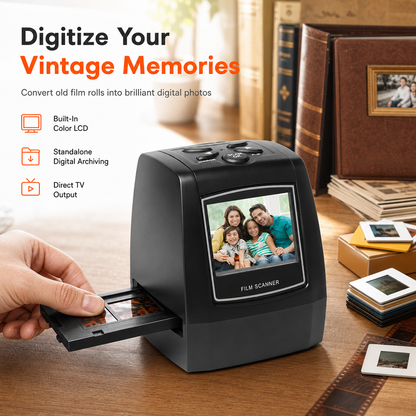 📷 35mm Film & Slide Scanner: 2.36" LCD, No PC Needed, Saves to SD Card, TV Output