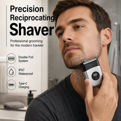 🪒 Compact Foil Shaver: Dual-Head, Wet & Dry, 60-Min Runtime, Portable
