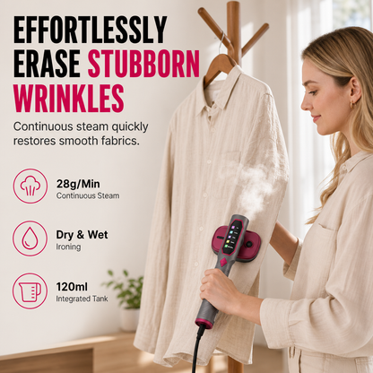 👕 Handheld Steam Iron: Wet & Dry, LED Heat Control, Aluminium Plate, Fast Steam