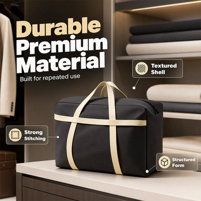 📦 Large Storage Bag: Water-Resistant, Double Zip, Reinforced Handles, for Clothes & Blankets