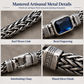 🔗 Hand-Braided Keel Chain Bracelet: Blue Gemstone, Vintage Silver-Tone, 18-22cm
