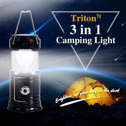 🔥 Retractable Flame Camping Lantern: 3-in-1 White/Flame/Flashlight, Solar & USB